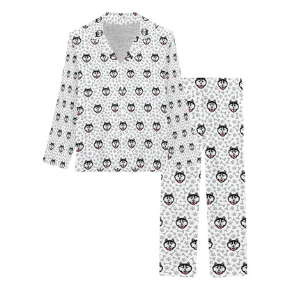 Siberian Huskies Print Design LKS305 Women's Long Pajama Set