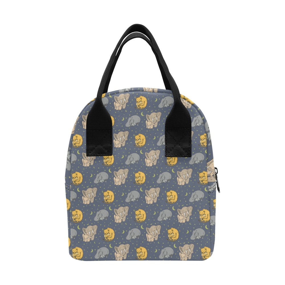Safari Elephant Lion Print Design LKS303 Insulated Lunch Bag