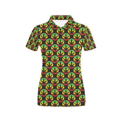 Rasta Reggae Color Design Women's Polo Shirt