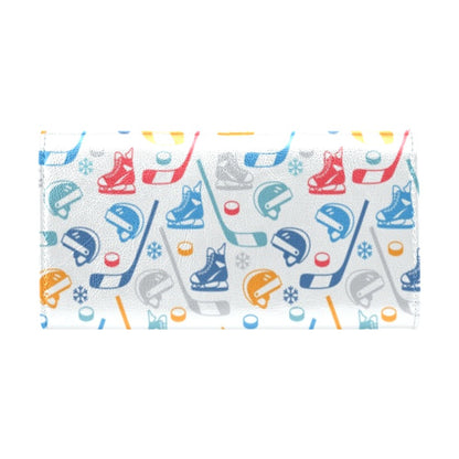 Hockey Equipment Print Design LKS301 Women's Trifold Wallet