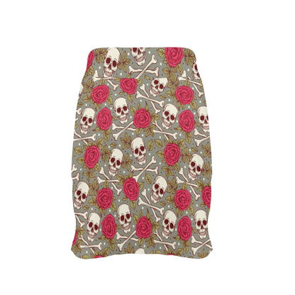 Skull Bone Rose Print Design LKS303 17" Golf & Pickleball Skort with Pockets