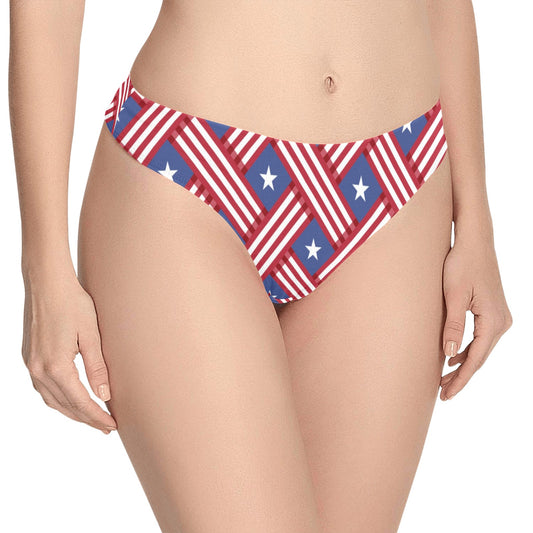 American flag Pattern Women's Thongs