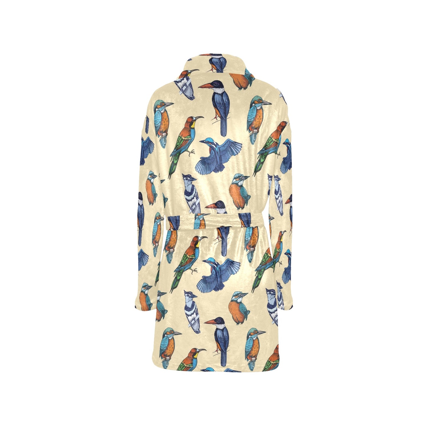 Kingfisher Bird Pattern Print Design 04 Women's Fleece Robe