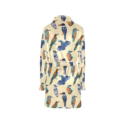 Kingfisher Bird Pattern Print Design 04 Women's Fleece Robe