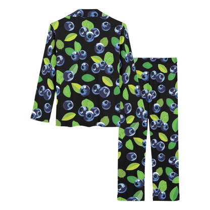 Blueberry Pattern Print Design BB03 Women's Long Pajama Set