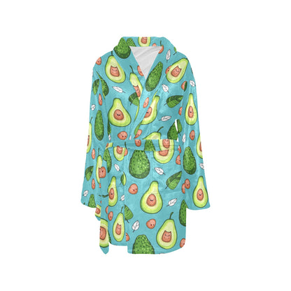 Avocado Pattern Print Design AC05 Women's Fleece Robe