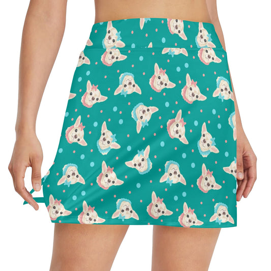 Chihuahua Polka Dot Pattern 17" Golf & Pickleball Skort with Pockets