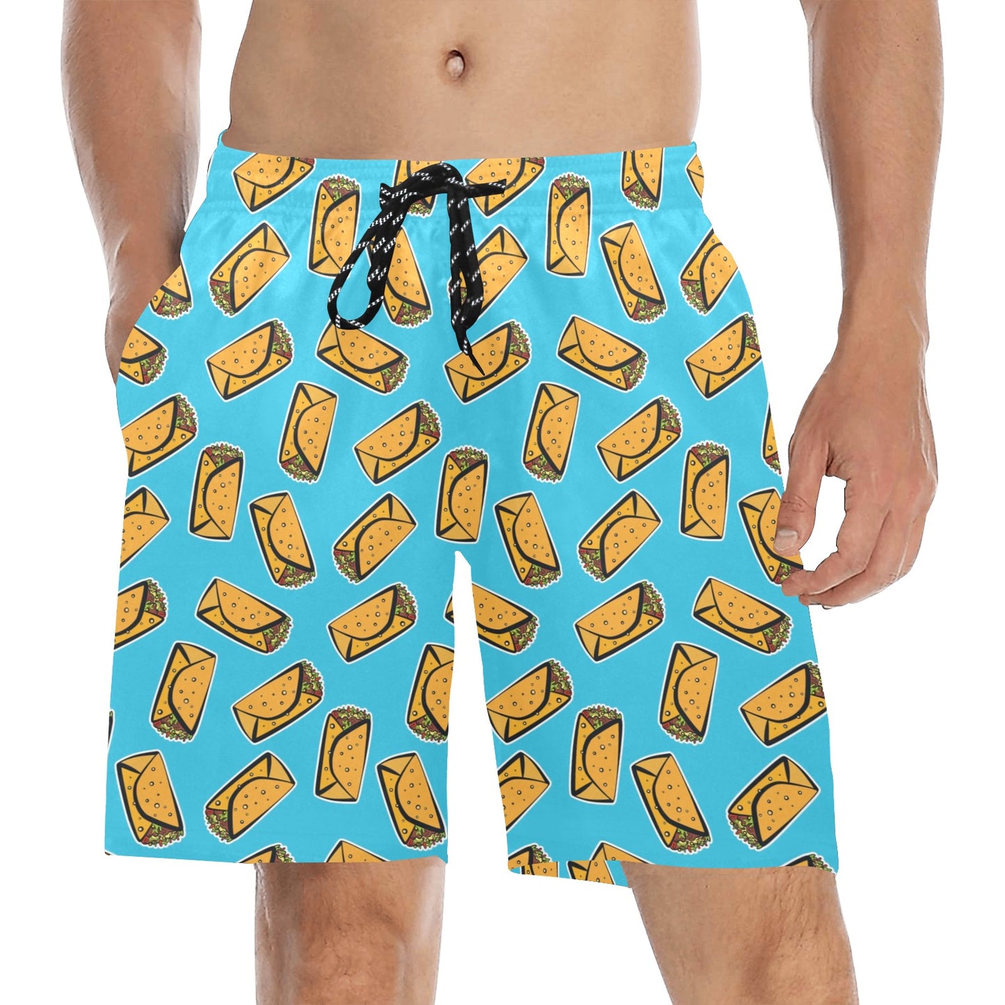 Burrito Print Design LKS301 Men's Swim Trunks Beach Shorts