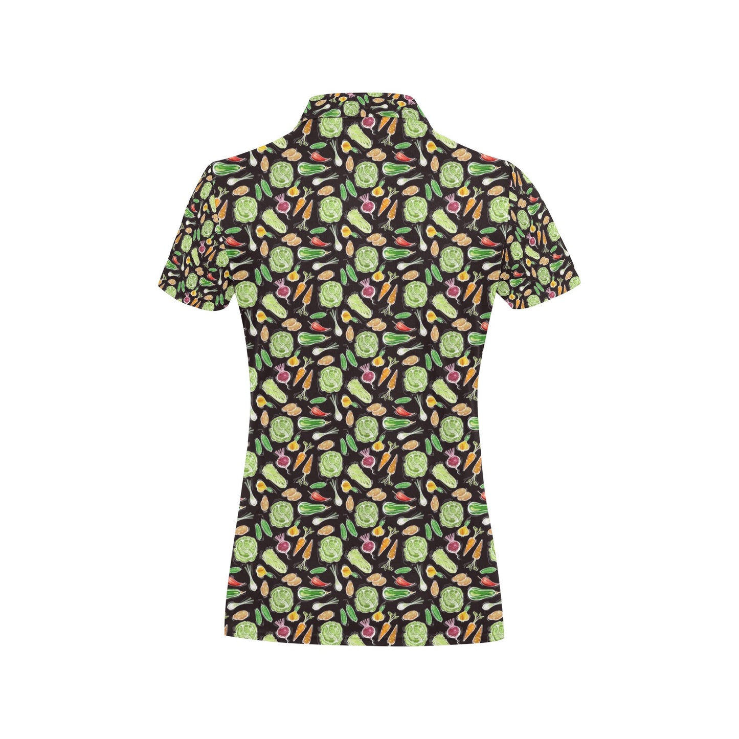 Vegan Draw Themed Design Print Women's Polo Shirt