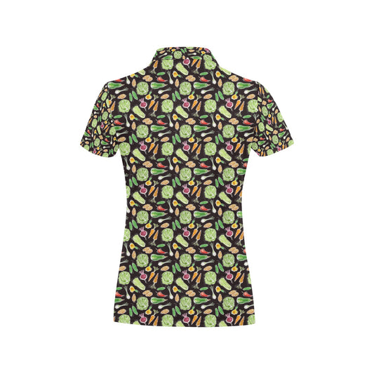 Vegan Draw Themed Design Print Women's Polo Shirt
