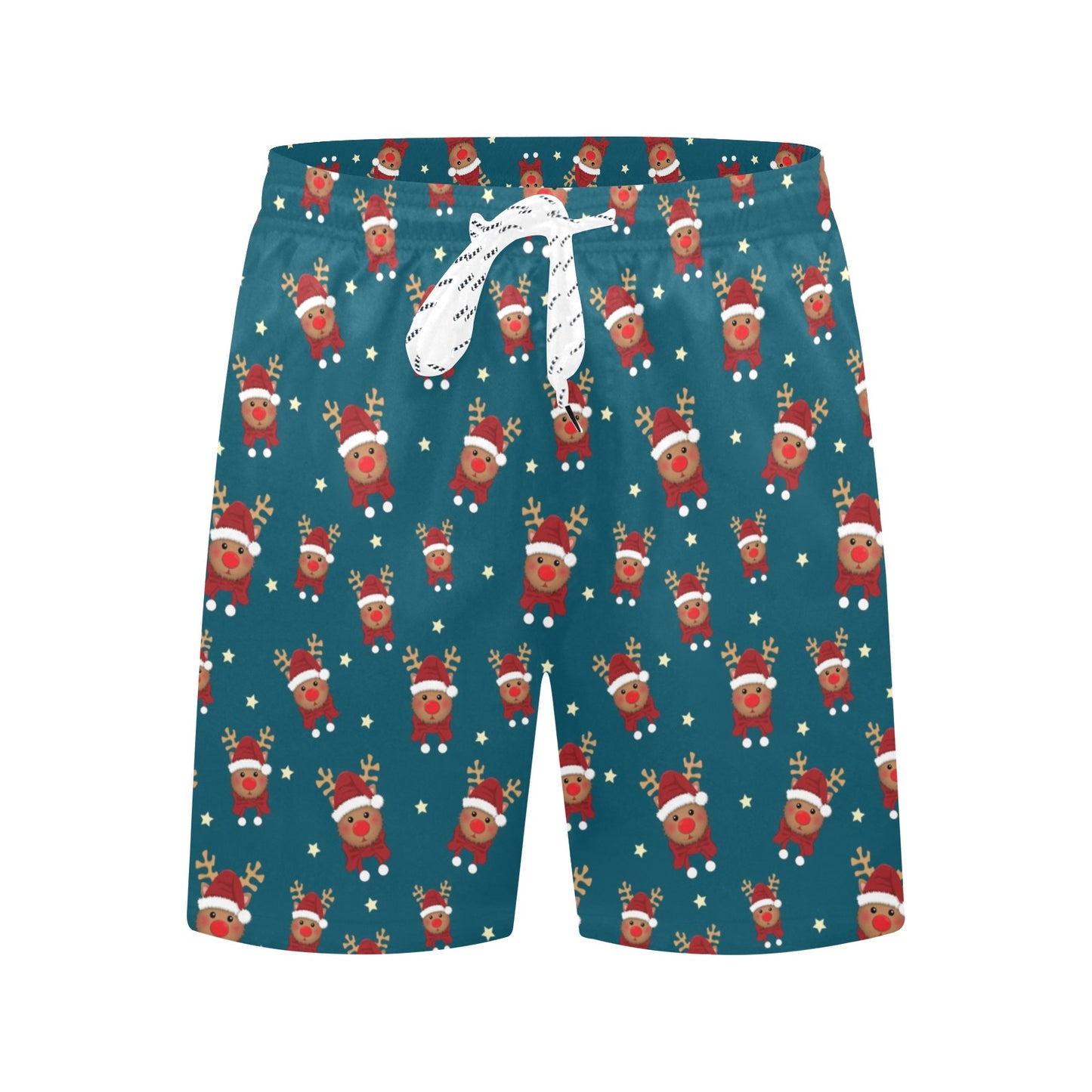 Reindeer Print Design LKS406 Men's Swim Trunks Beach Shorts