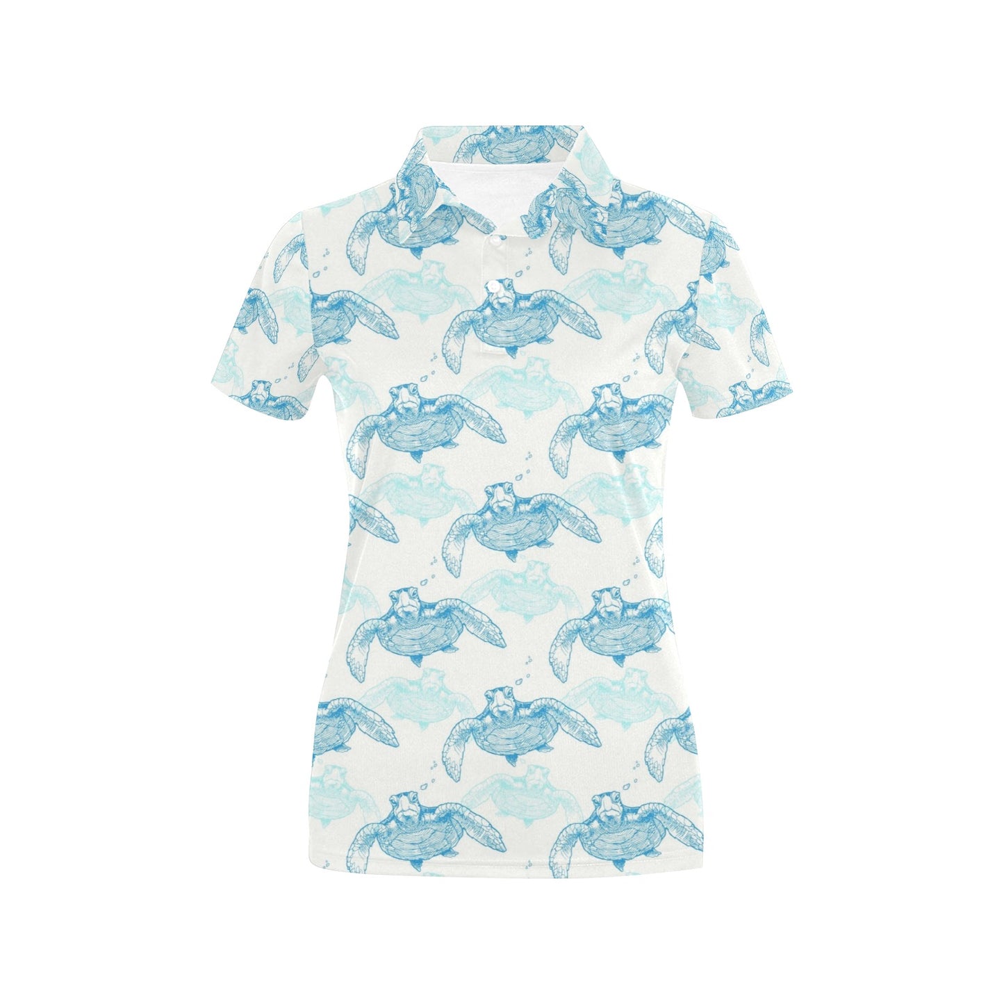 Sea Turtle Pattern Print Design T01 Women's Polo Shirt