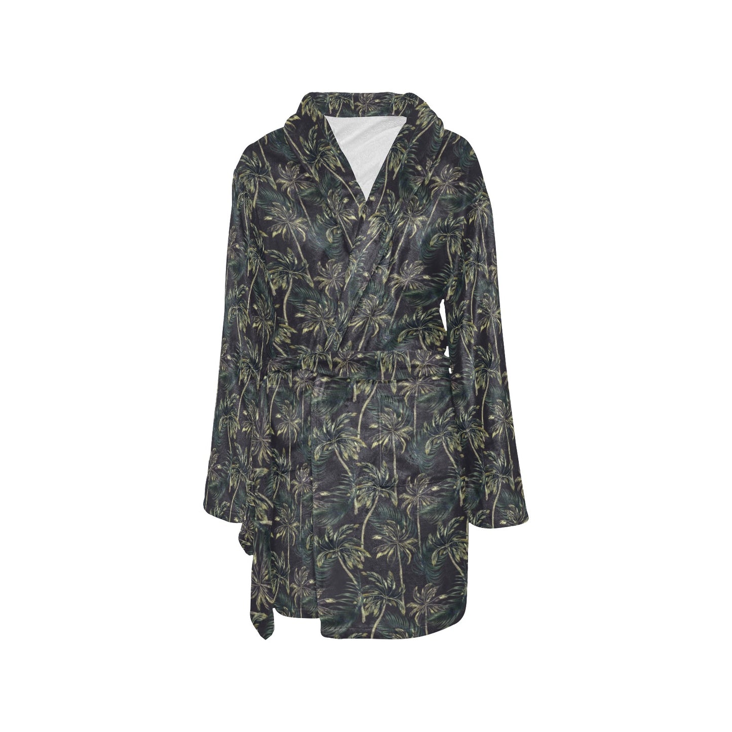 Palm Tree Background Design Print Women's Fleece Robe