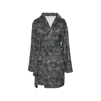 Palm Tree Background Design Print Women's Fleece Robe