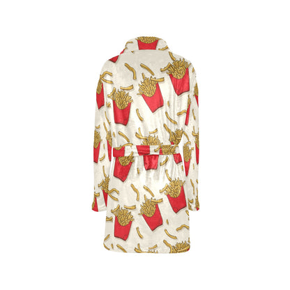 French Fried Pattern Print Design 01 Women's Fleece Robe