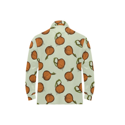 Onion Pattern Print Design A05 Long Sleeve Polo Shirt For Men's
