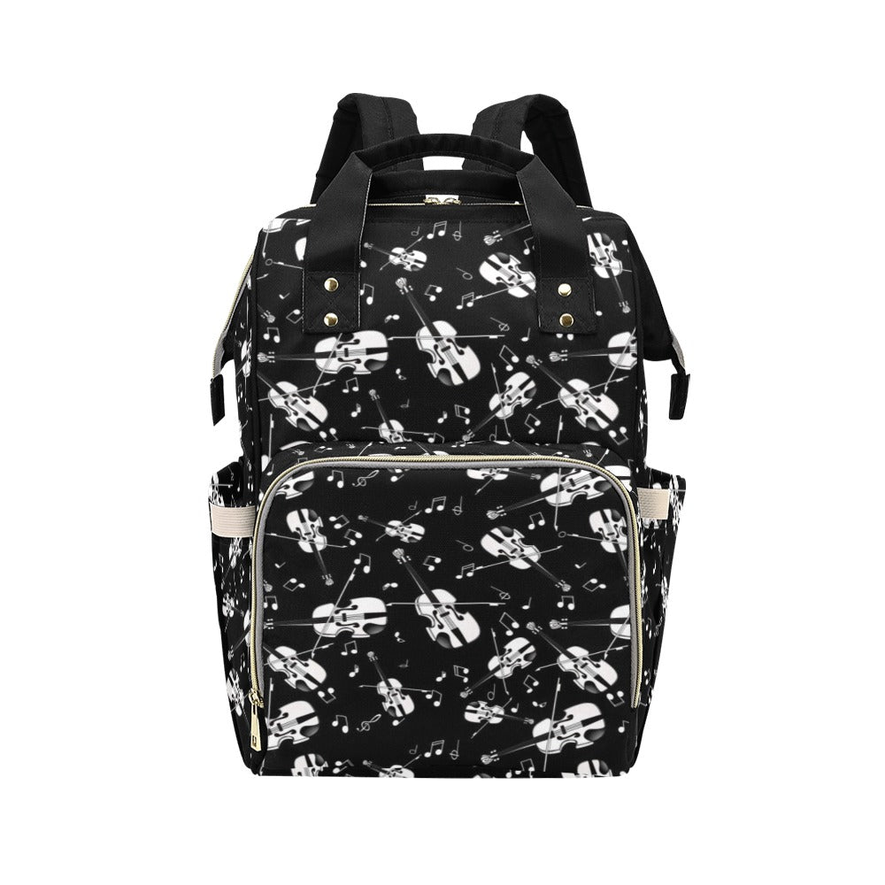 Violin Print Design LKS404 Diaper Bag Backpack