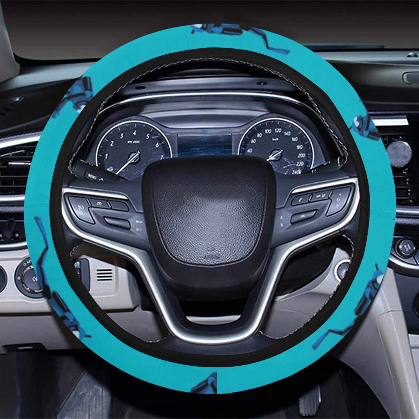 Scuba Driver Print Design LKS304 Steering Wheel Cover with Elastic Edge