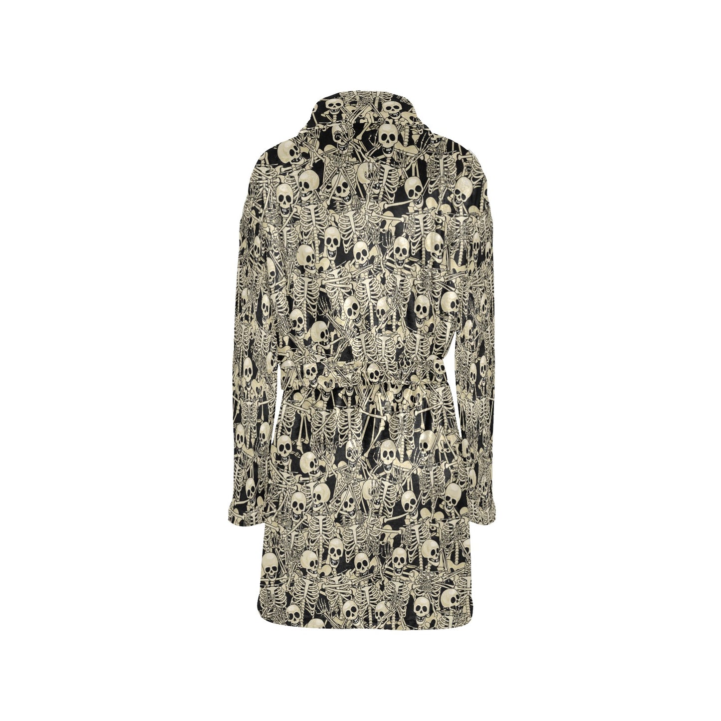 Skeleton Design Print Women's Fleece Robe
