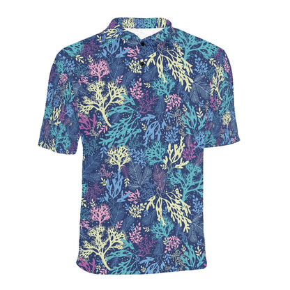 Seaweed Print Design LKS301 Men Polo Shirt