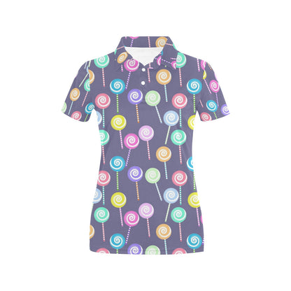 Lollipop Pattern Print Design LL03 Women's Polo Shirt