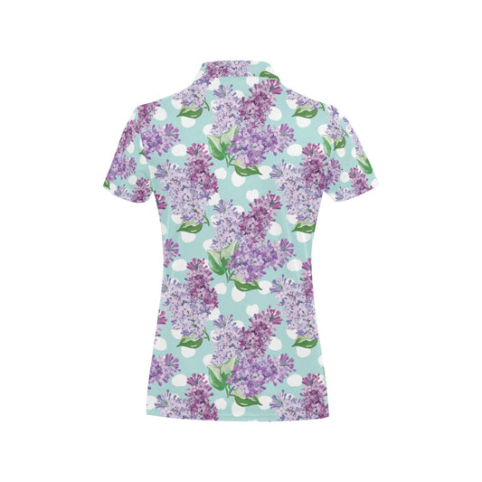 Lilac Pattern Print Design 02 Women's Polo Shirt