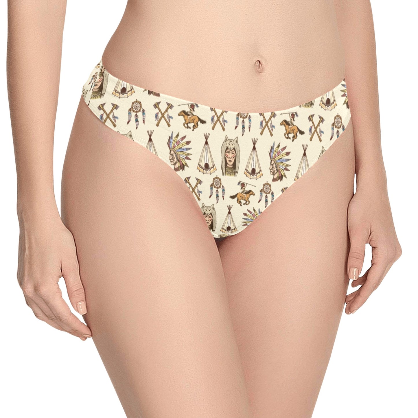 Native Indian Pattern Design Print Women's Thongs