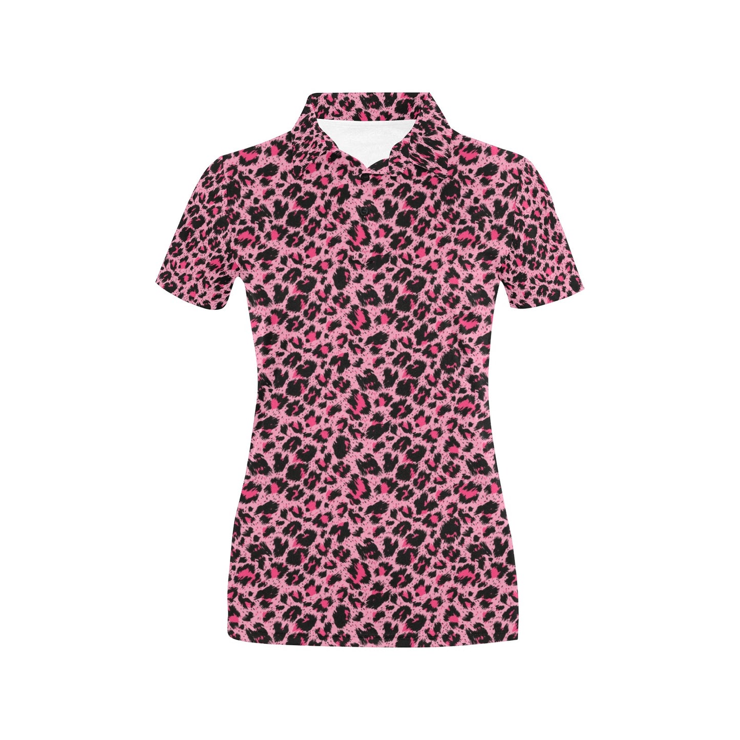 Cheetah Pink Pattern Print Design 01 Women's Polo Shirt