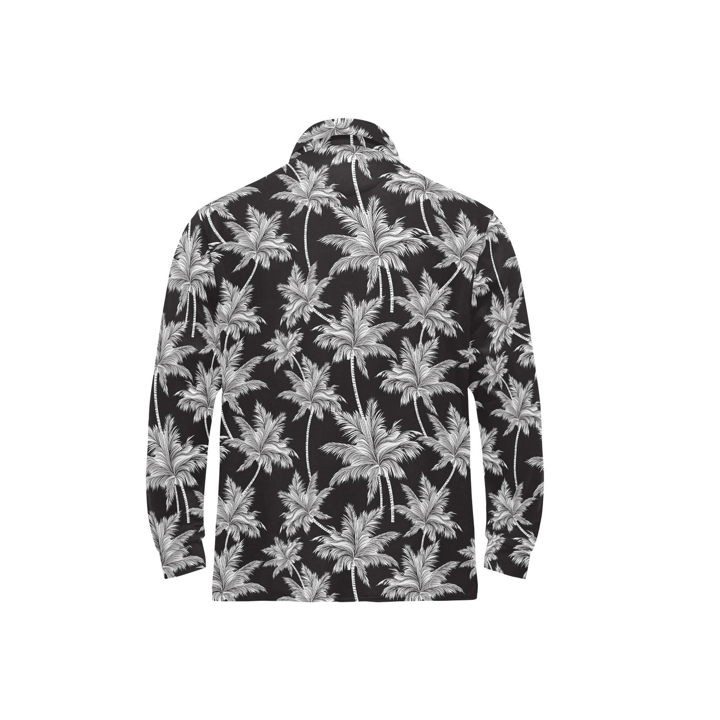 Palm Tree Pattern Print Design PT03 Long Sleeve Polo Shirt For Men's