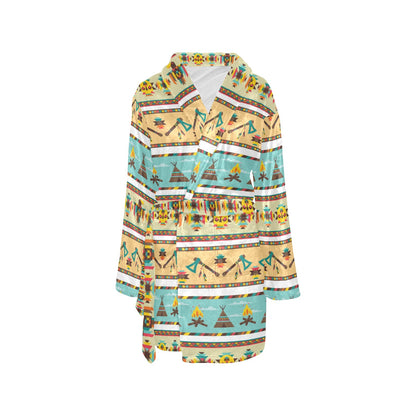 American indian Life Pattern Women's Fleece Robe