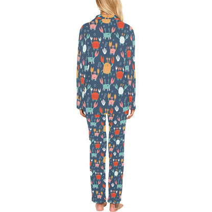 Crab Pattern Print Design 05 Women's Long Pajama Set