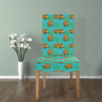School Bus Print Design LKS308 Dining Chair Slipcover