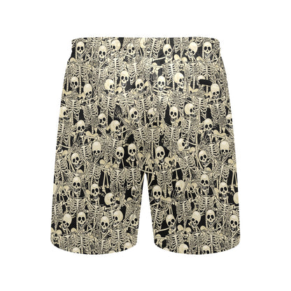 Skeleton Design Print Men's Swim Trunks Beach Shorts