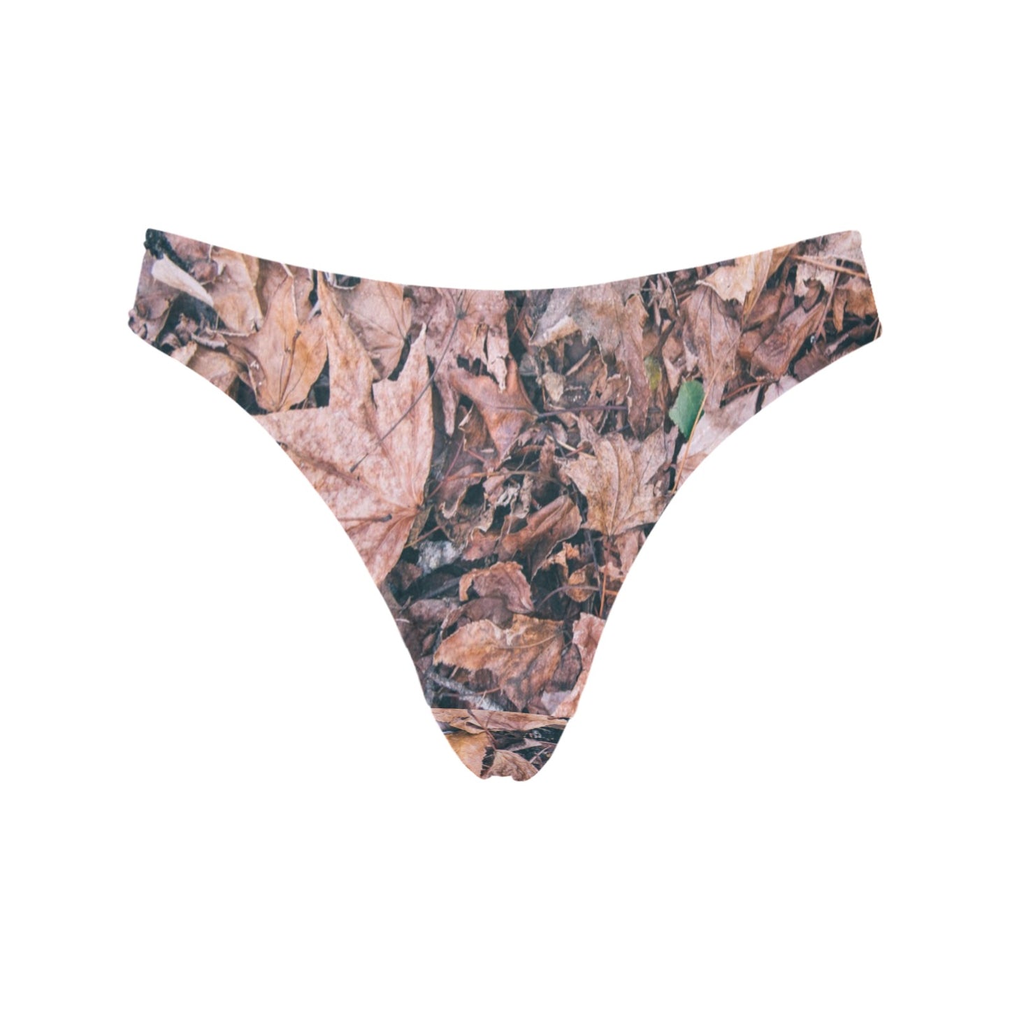 Camouflage Realistic Tree Leaf Print Women's Thongs
