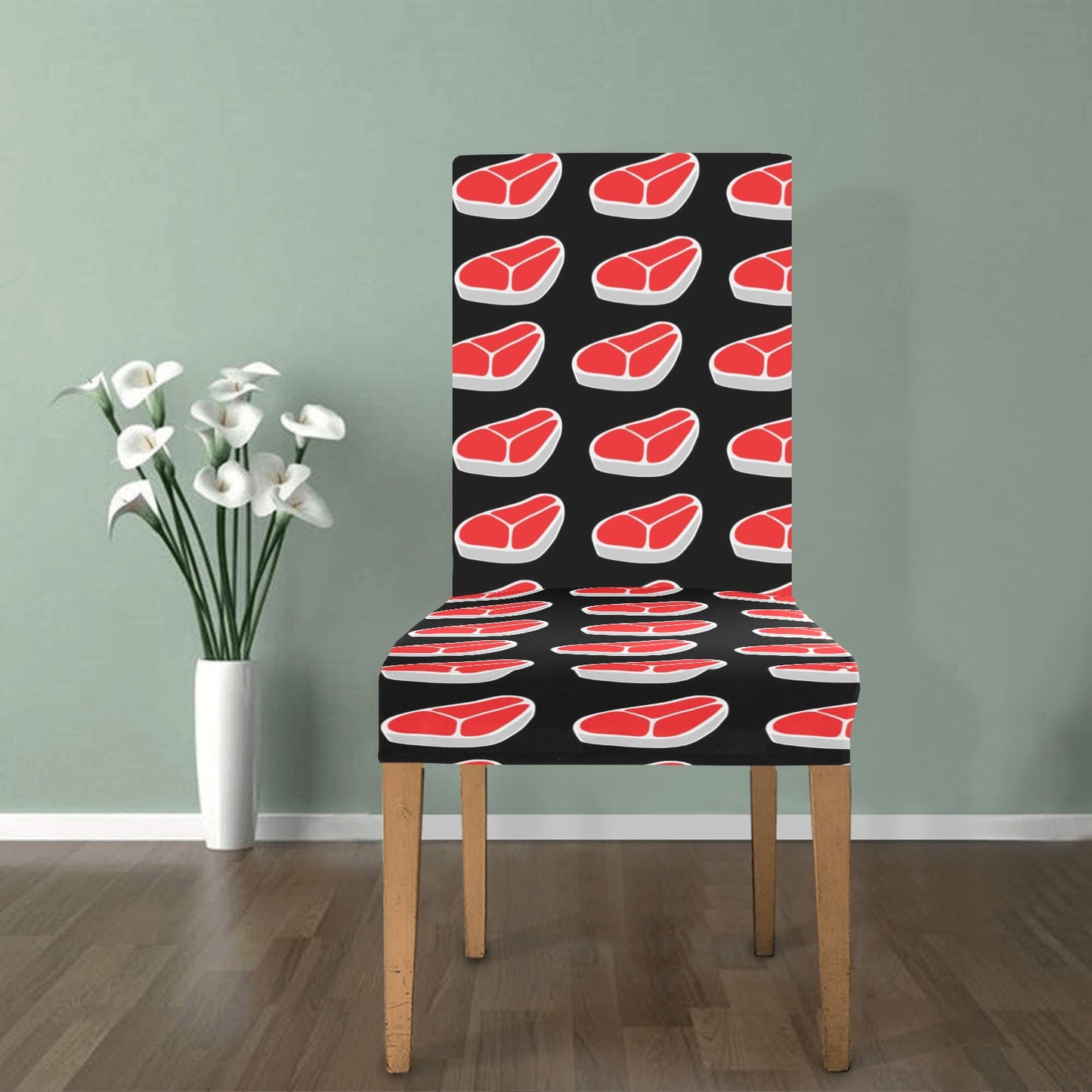Steak Print Design LKS303 Dining Chair Slipcover