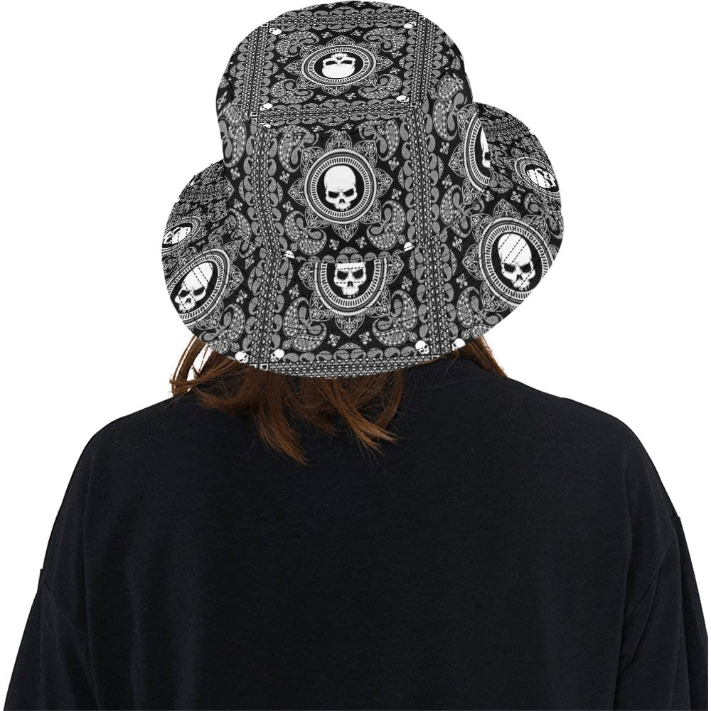 Bandana Skull Print Design LKS303 Unisex Bucket Hat