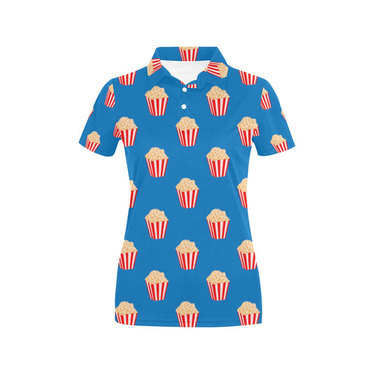 Popcorn Pattern Print Design A04 Women's Polo Shirt