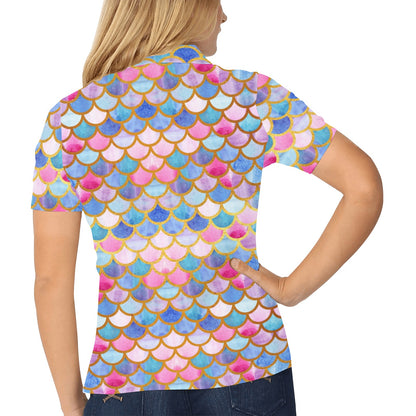Scales Print Design LKS401 Women's Polo Shirt