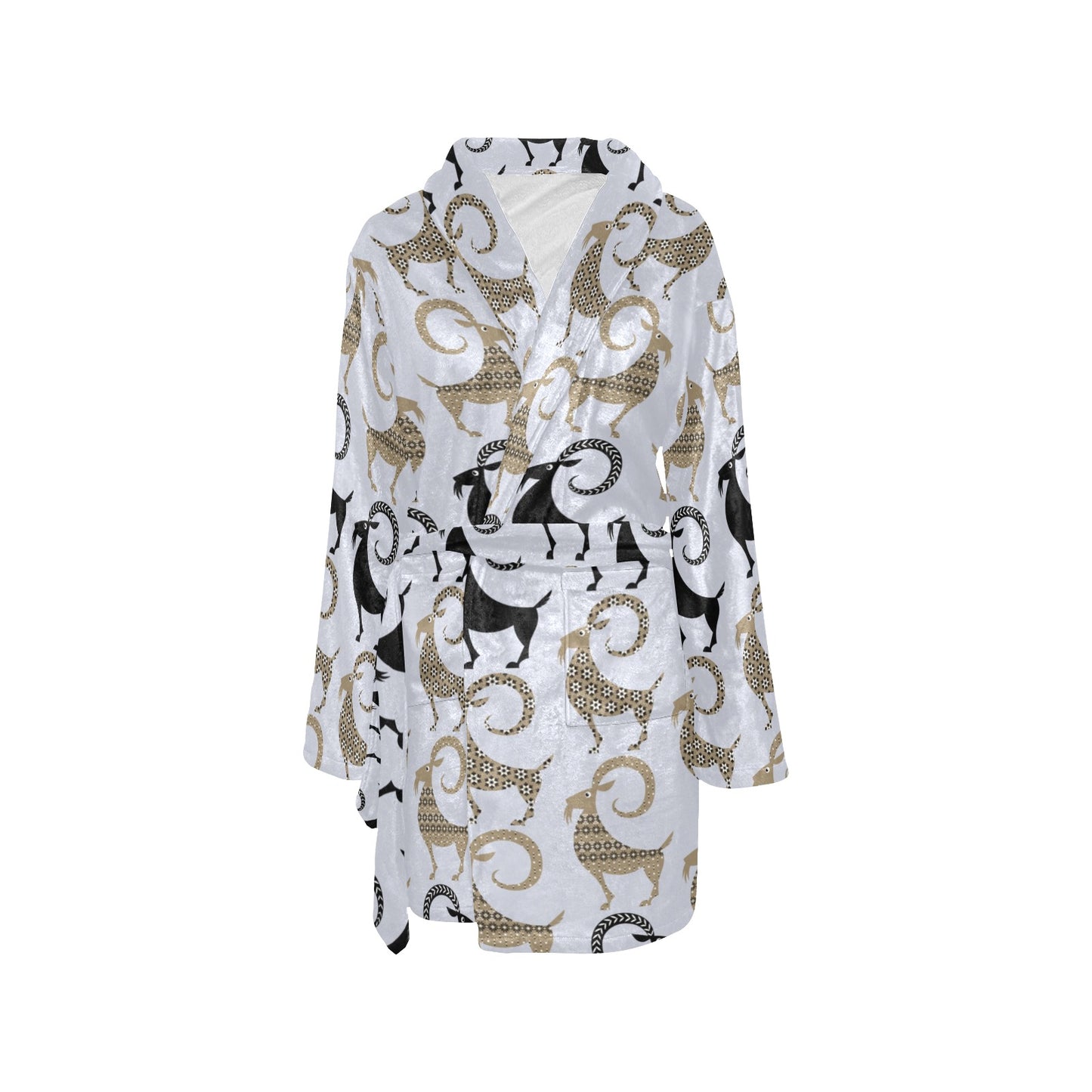 Goat Pattern Print Design 03 Women's Fleece Robe