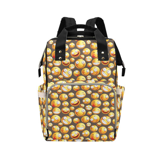 Smiley Face Emoji Print Design LKS303 Diaper Bag Backpack