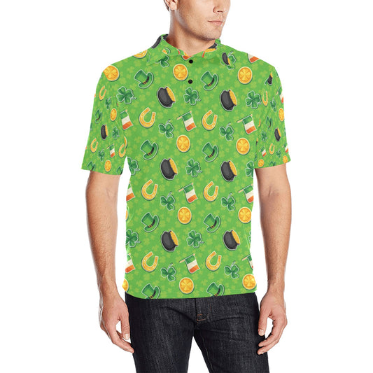 Shamrock Saint Patrick's Day Print Design LKS302 Men Polo Shirt