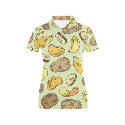 Potato Pattern Print Design A03 Women's Polo Shirt