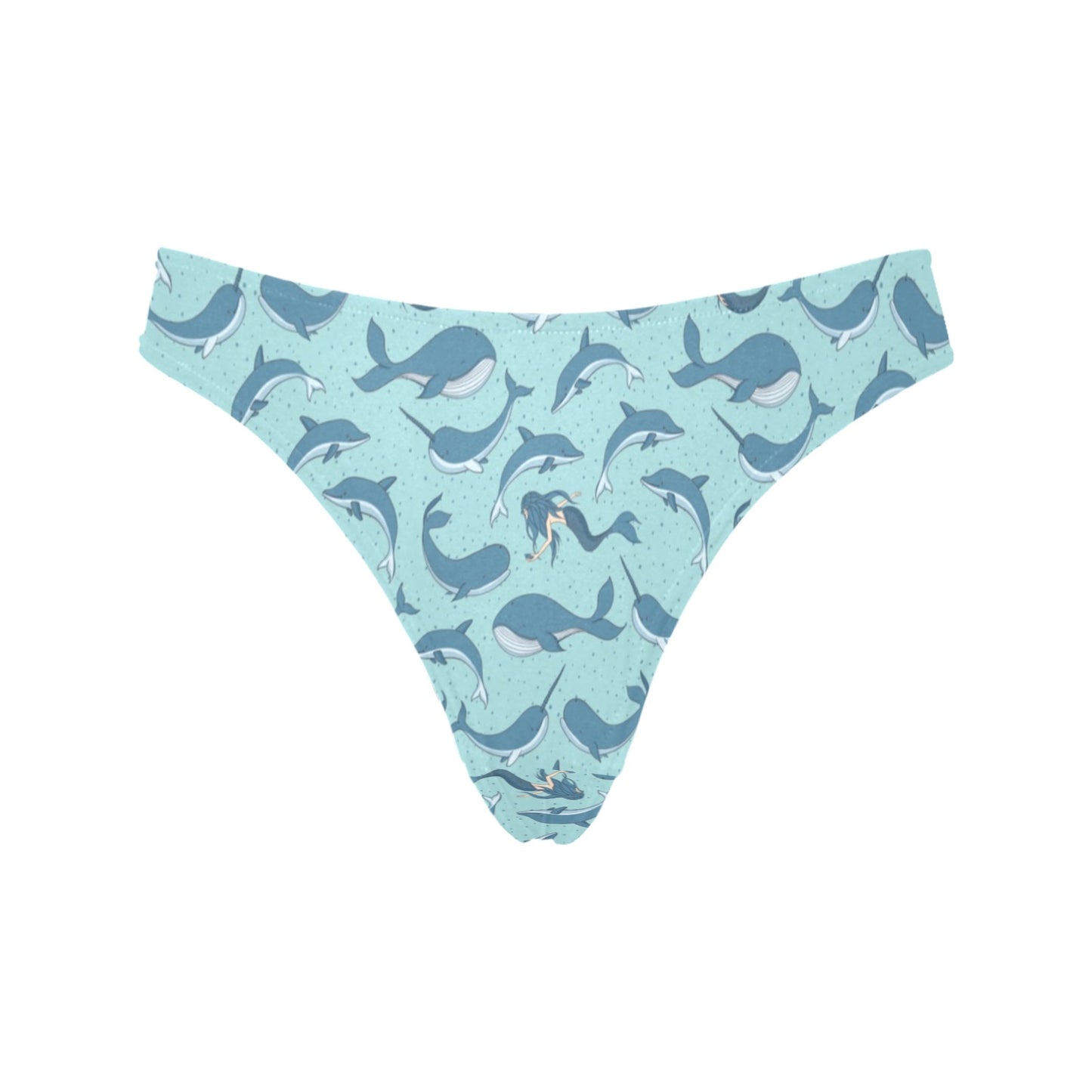 Narwhal Themed Print Women's Thongs