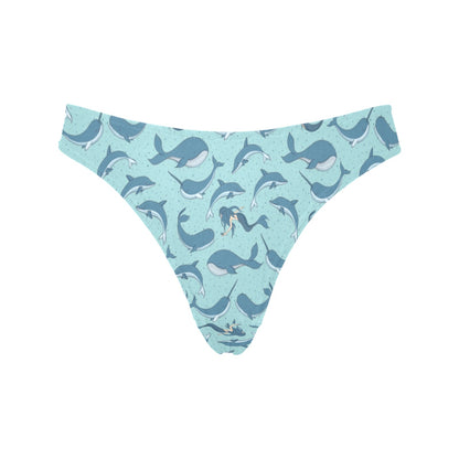 Narwhal Themed Print Women's Thongs