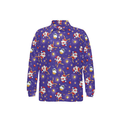 Ski Print Design LKS308 Long Sleeve Polo Shirt For Men's