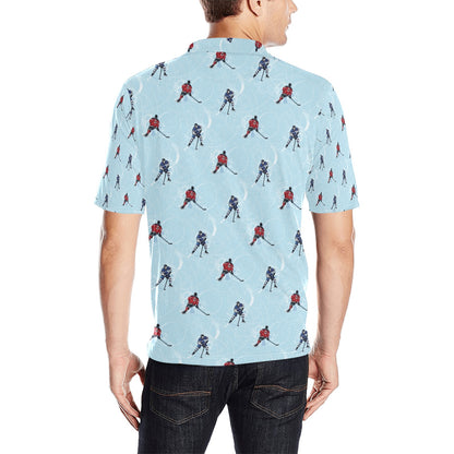 Hockey Player Print Design LKS302 Men Polo Shirt