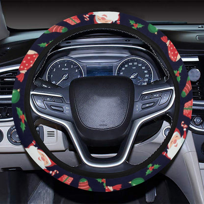 Santa Christmas Themed Print Design LKS304 Steering Wheel Cover with Elastic Edge