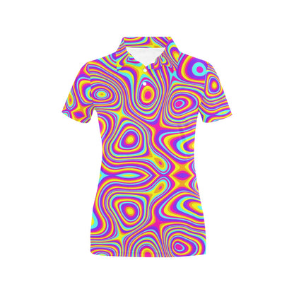 Liquid Pattern Print Design 06 Women's Polo Shirt