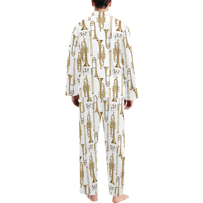 Trombone Pattern Print Design 04 Men's Long Pajama Set
