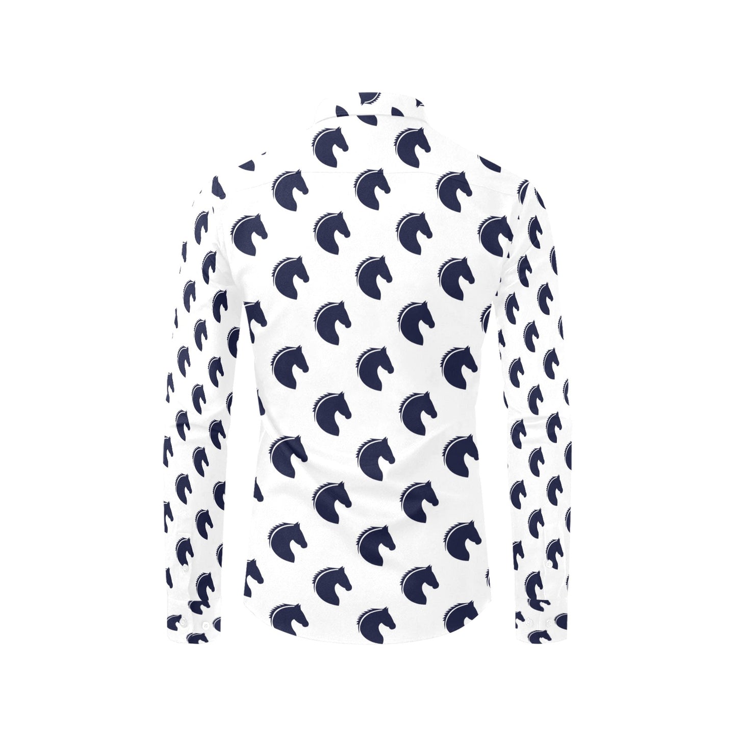 Horse Head Print Design LKS303 Men's Long Sleeve Dress Shirt